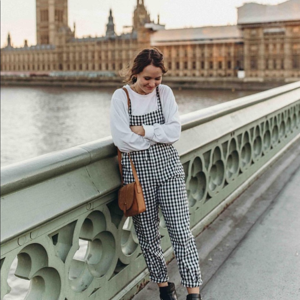 Gingham overalls